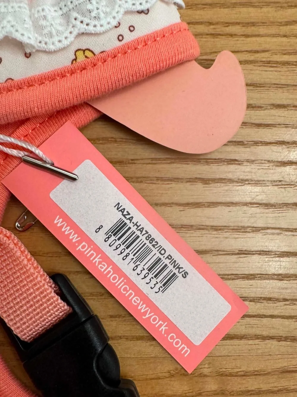 Pinkaholic Coral-Pink Bunny Print Small Pet Harness S NWT